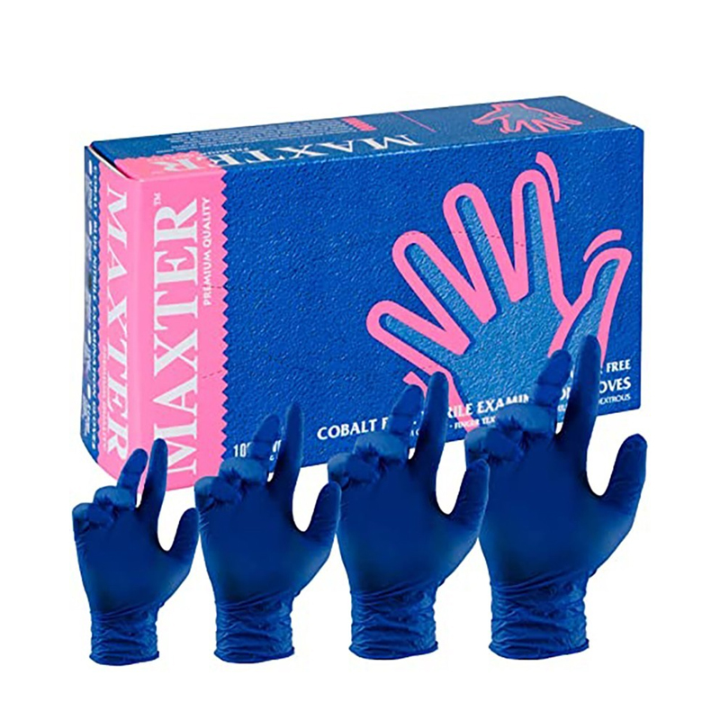 Guanti In Nitrile Blu Non Polvere, 4.7 Gr, 240 Mm - Uso Alimentare, Confezione Da 100